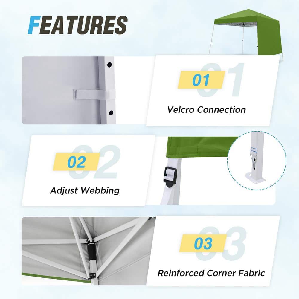 Green 10x10 Steel Portable Pop-Up Canopy Tent
