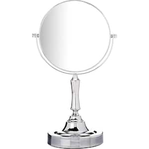 Tabletop 6 in. 2-sided Swivel Vanity Makeup Mirror with 10 Magnification, 11 in. H Chrome Finish