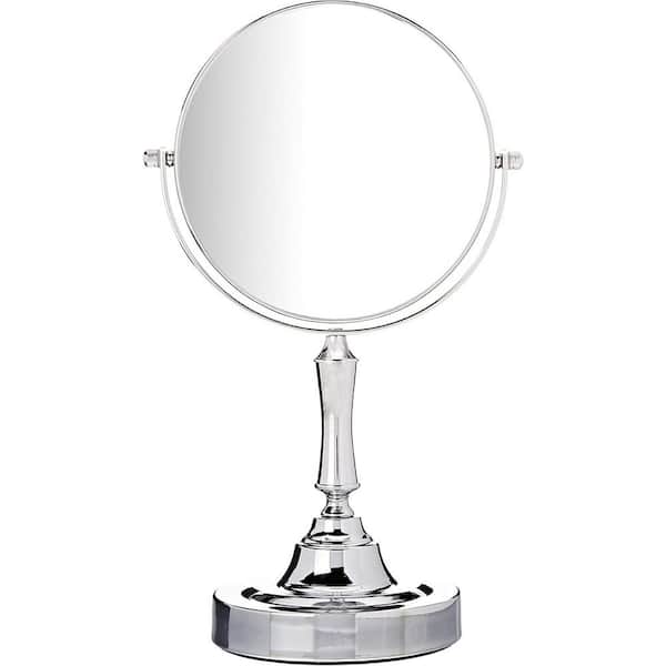 Home-it Tabletop 6 in. 2-sided Swivel Vanity Makeup Mirror with 10  Magnification, 11 in. H Chrome Finish 4196hd - The Home Depot