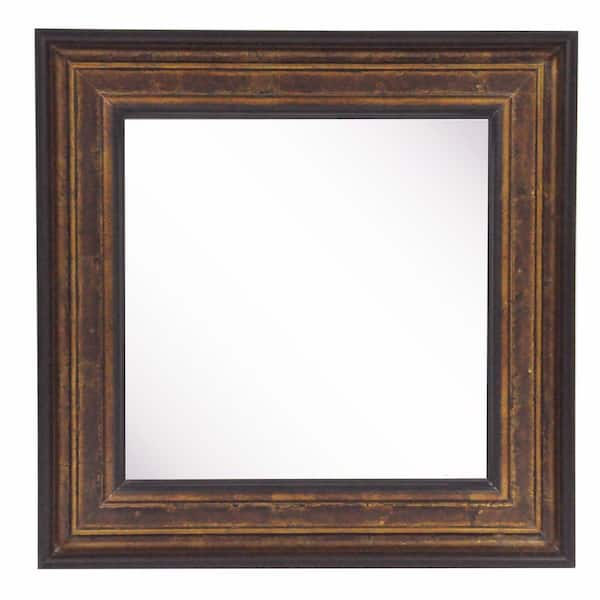 Unbranded 20.75 in. x 20.75 in. Bronze and Black Square Vanity Wall Mirror