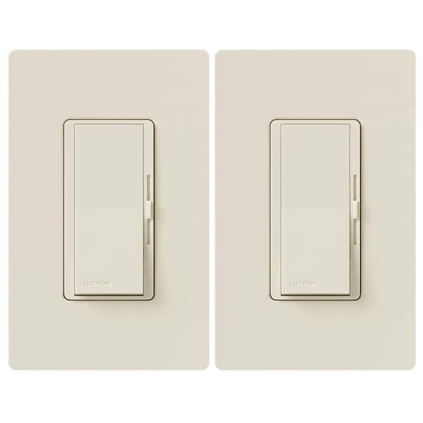 Lutron Diva C.L Dimmer for Dimmable LED, Halogen and Incandescent Bulbs, Single-Pole or 3-Way, Light Almond (2-Pack)