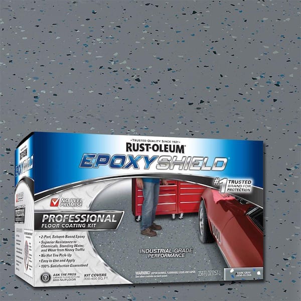 Rust-Oleum EpoxyShield 2 Gal. Dark Gray Semi-Gloss Professional Floor Coating Kit (2-Pack)