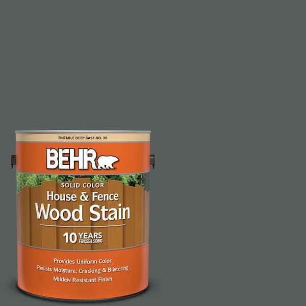 BEHR 1 gal. #N500-6 Graphic Charcoal Solid Color House and Fence Exterior Wood Stain