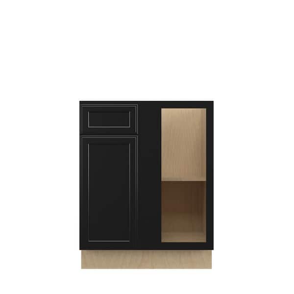Kunal Kitchens Belle Haven Recessed 27 in. W x 34.5 in. H x 24 in. D in Driftwood Plywood Assembled Corner Blind Base-Right