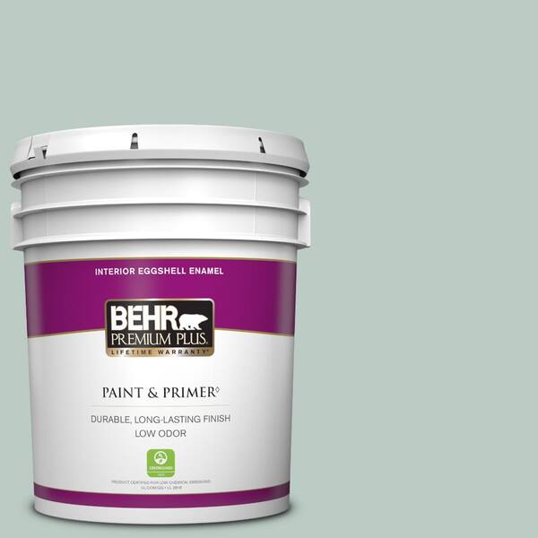 BEHR PREMIUM PLUS 5 gal. Home Decorators Collection #HDC-CL-23 Soothing Spring Eggshell Enamel Low Odor Interior Paint & Primer