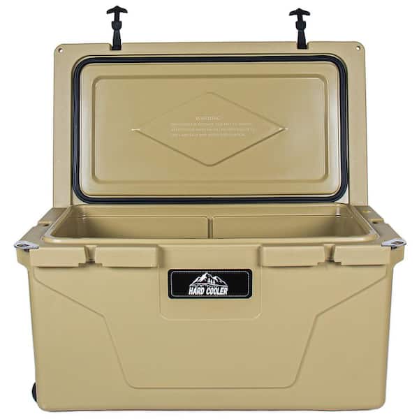 85QT Khaki Hard Cooler, Portable Ice Chest with 6-Day Ice