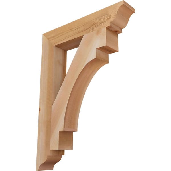 Ekena Millwork 3.5 in. x 30 in. x 22 in. Western Red Cedar Merced Traditional Smooth Bracket