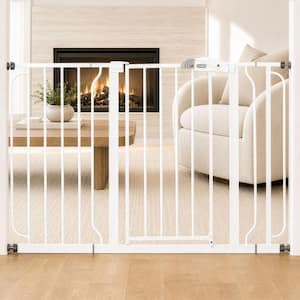 29 in. - 49 in. Easy Step Extra Wide Baby Gate, Pressure Mounted, White