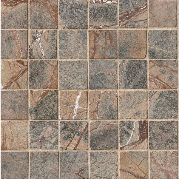 MSI Cafe Forest 12 in. x 12 in. x 10 mm Tumbled Marble Mesh-Mounted Mosaic Tile (10 sq. ft. / case)