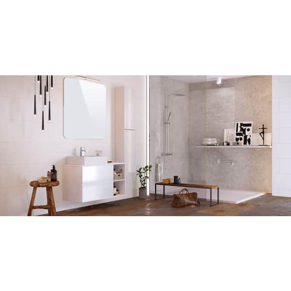 Transolid Titan 60 in. W x 96 in. H x 48 in. D 4-Piece Glue-Up Alcove Shower Wall Surround in Caesar Grey (Textured)