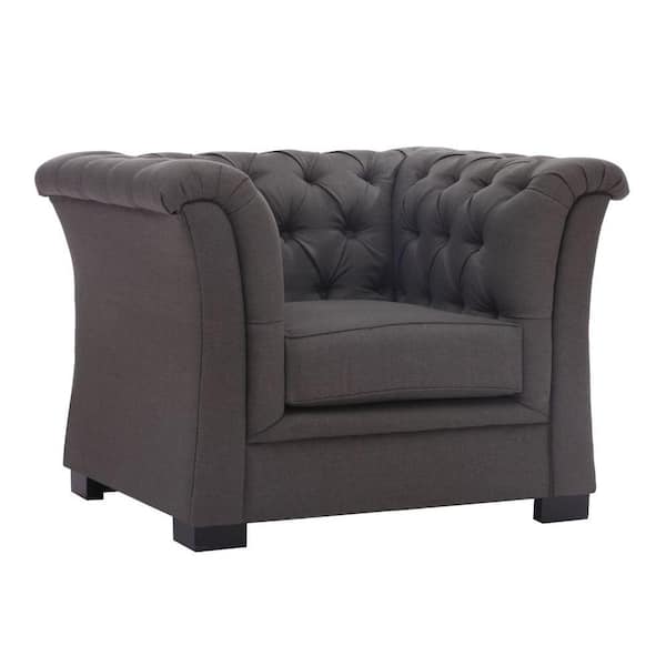 ZUO Nob Hill Charcoal Gray Tufted Armchair