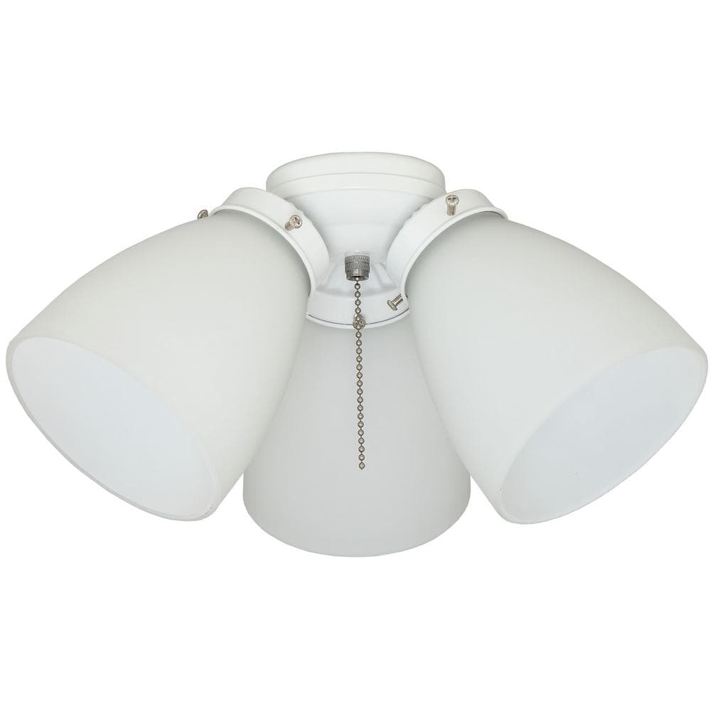 Hampton Bay 3 Light White Ceiling Fan Shades Led Kit 91383 The