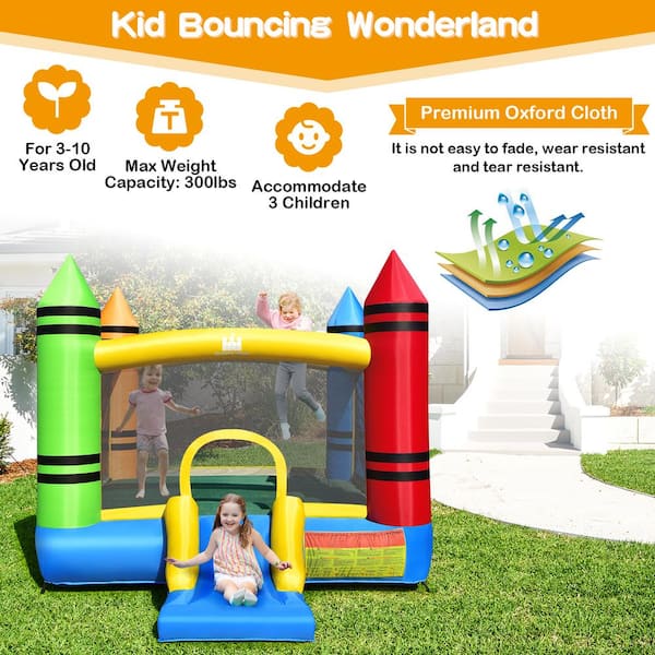 Costway Inflatable Bounce House Kids Bouncy Jumping Castle with Dual Slides  and 480-Watt Blower NP10370US - The Home Depot