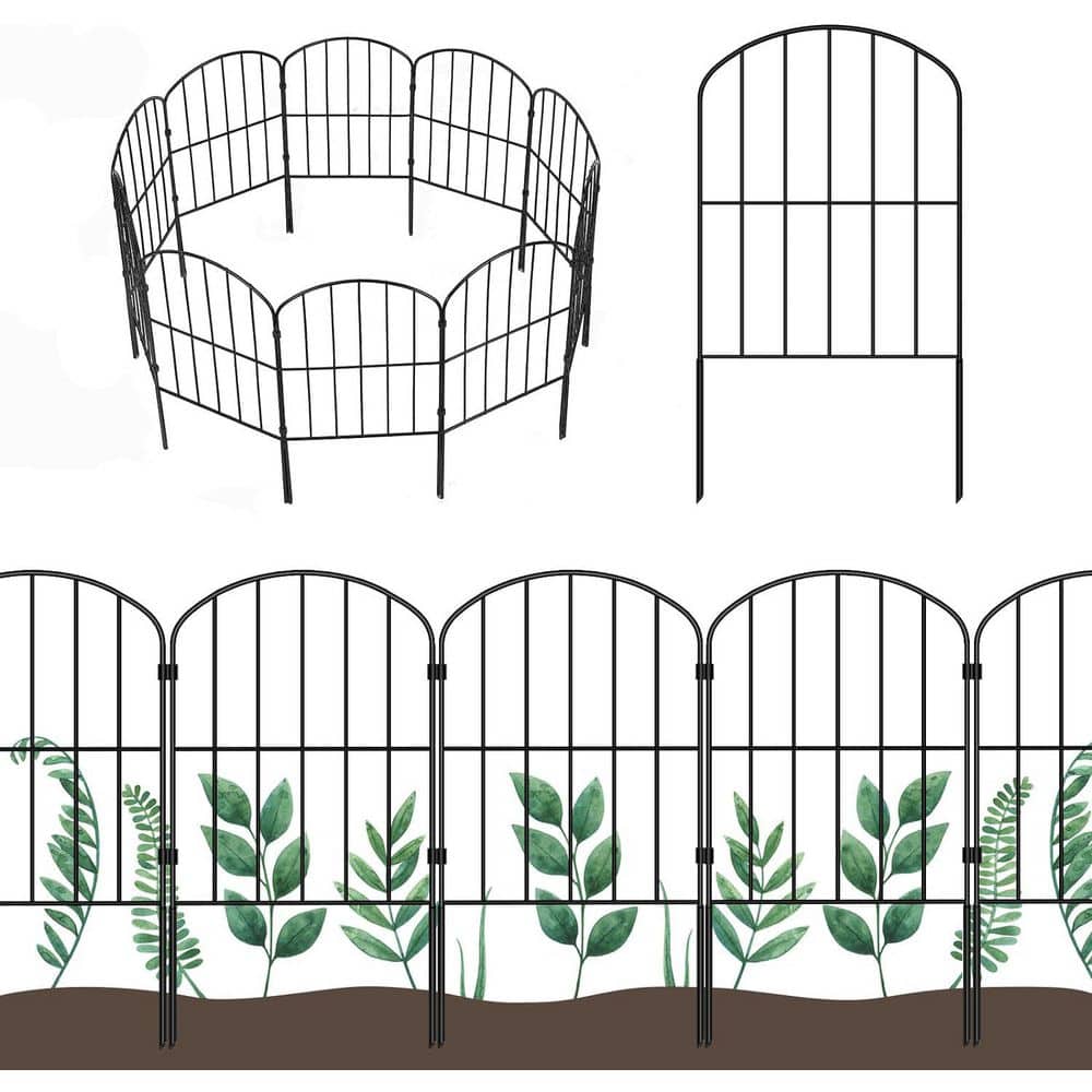 Decorative Garden Fence 10-Panels 10 ft. L x 24 in. H Rustproof Metal Wire 
