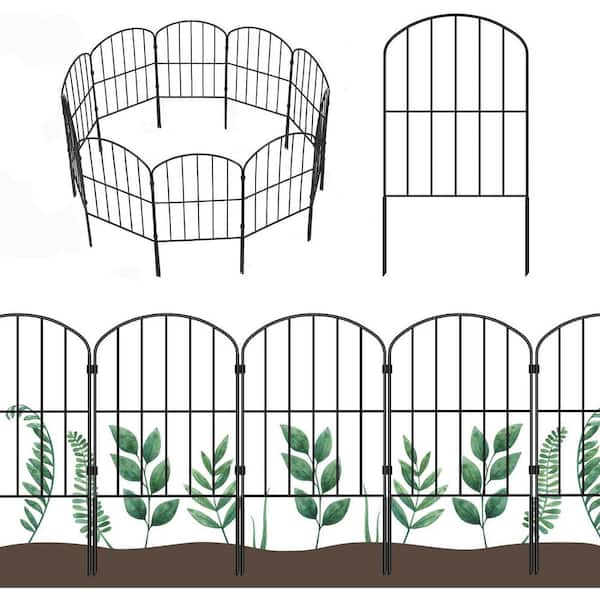 Unbranded Decorative Garden Fence 10-Panels 10 ft. L x 24 in. H Rustproof Metal Wire Border Animal Barrier Arched