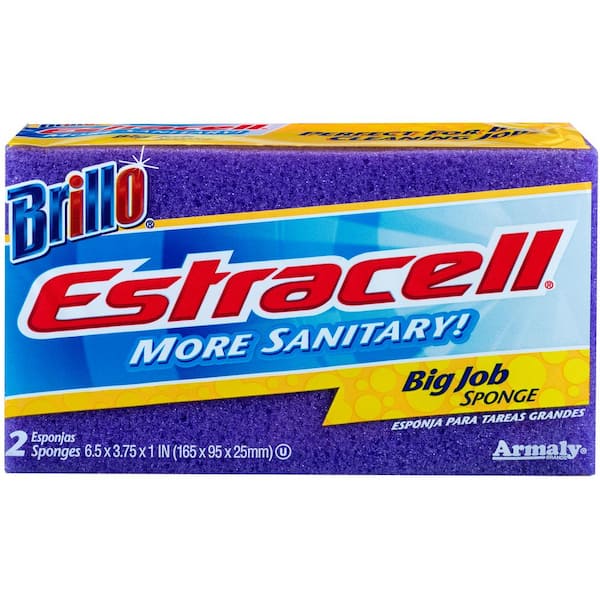 Brillo Estracell Big Job Sponge (2-Count Case of 6)