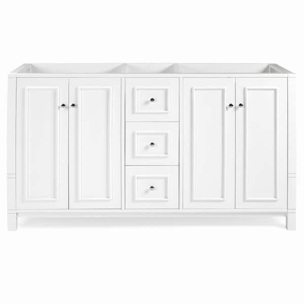 Alaterre Furniture Williamsburg 60 in. W x 21 in. D x 34 in. H Bath Vanity Cabinet without Top in White