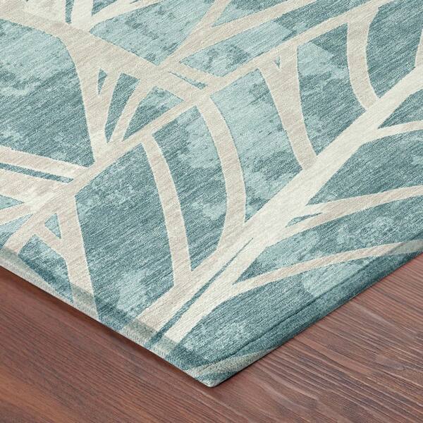 Chantille Machine Washable Indoor/Outdoor Abstract ACN2866 Teal 10 ft. x 14 ft. Area Rug