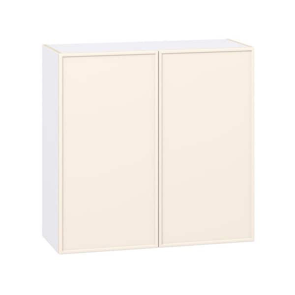 J COLLECTION Fairview 36 in. W x 14 in. D x 35 in. H Assembled Slim Shaker Wall Kitchen Cabinet in Washed Linen