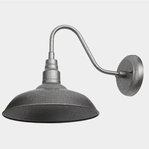 Unbranded 15 in. Silver Outdoor Hardwired Barn Sconce with No Bulb Included