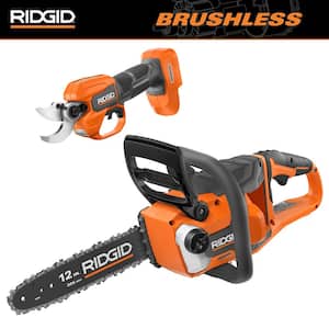 18V Brushless 12 in. Cordless Chainsaw and Brushless Cordless Pruner (Tool Only)