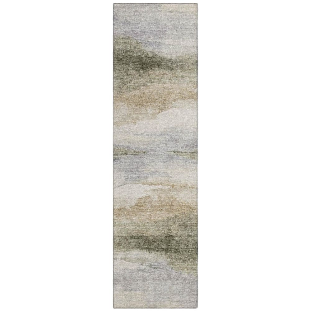Chantille Machine Washable Indoor/Outdoor Abstract ACN3008 Olive 2 ft. x 7 ft. Runner Rug price history on PriceWatchPro