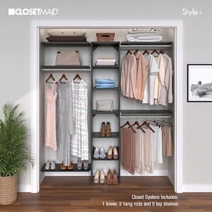 Style+ 64.9 in W - 112.9 in W Noir Basic Narrow Wood Closet System Kit