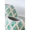 18 in. Green, Tan Diamond Pattern Capiz Vase