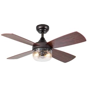 Yvette 42 in. 2-Light Indoor Antique Bronze Ceiling Fan with Remote
