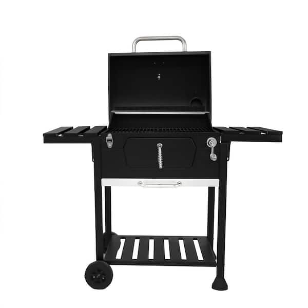 Uitdaging zijn venster Royal Gourmet 24 in. Charcoal BBQ Grill in Black with 2-Side Table CD1824EN  - The Home Depot