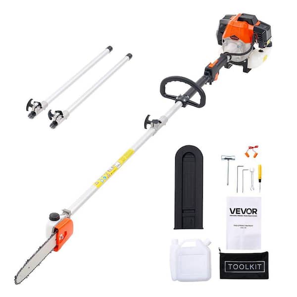 Gas Pole Saw, 43CC 2 Stroke Gas Powered Pole Saws with 10 in. Cutting Bar, with 30 fl. oz. Fuel Tank, 6.8 to 11.7 ft.