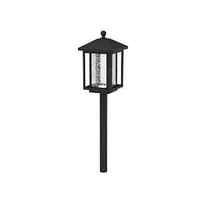Cairo Low Voltage Square Transitional Black Integrated LED Path Light With Bubble Glass (1-Pack)