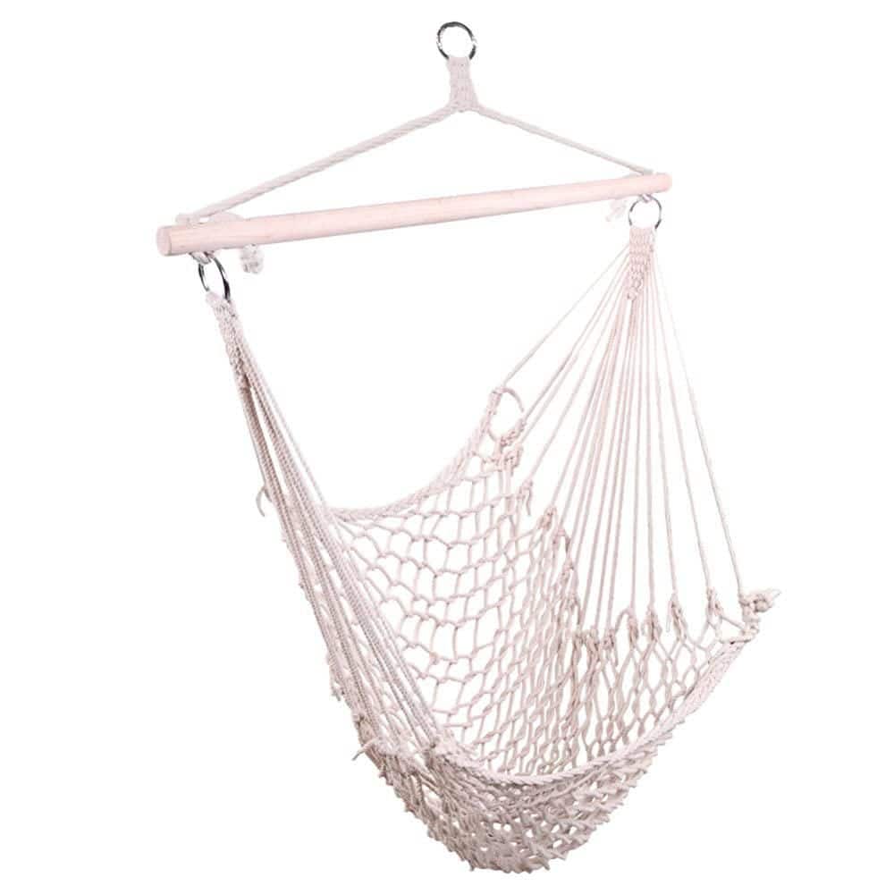 Cotton Rope Hanging Chair Sky Chair Swing for Indoor Outdoor Garden Yard Be