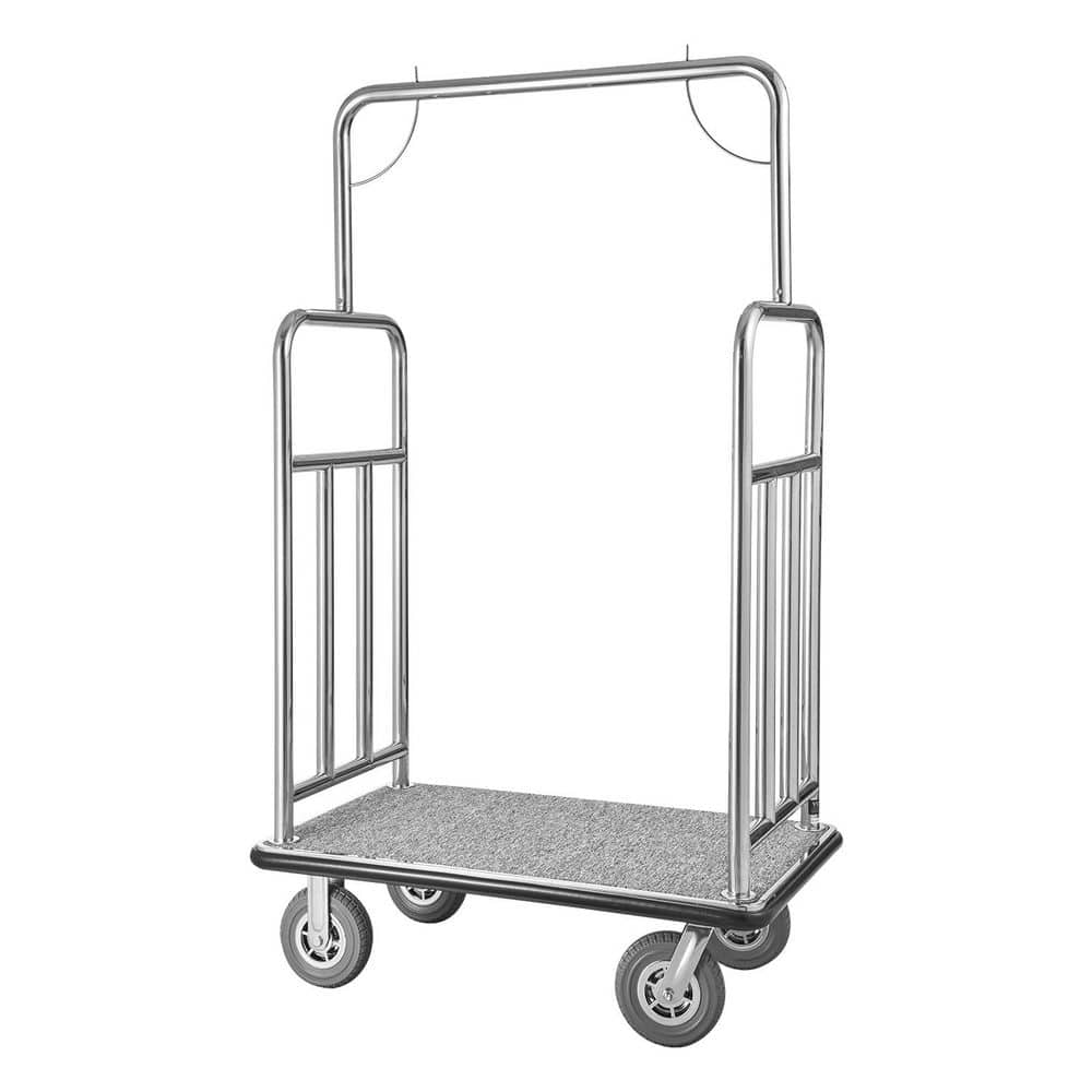 Hotel Luggage Cart,1200 lbs. Load Capacity, Brushed Stainless Steel Finish Bellman's Cart, Valet Cart with Rubber Wheels price history on PriceWatchPro