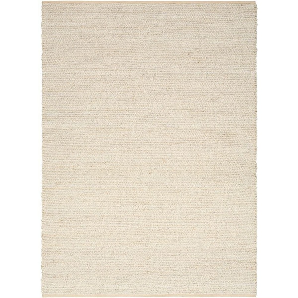 Nourison Natural Jute Ivory 8 ft. x 10 ft. All-over design Contemporary Area Rug