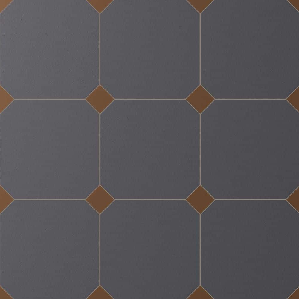 Vaudeville Octagon Antracita with Taco Marron 8 in. x 8 in. Porcelain Floor and Wall Tile (11.25 sq. ft. /Case) price history on PriceWatchPro