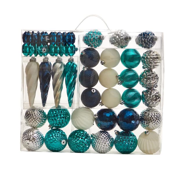 Holiday Deluxe 3.0 in. Multicolor Shatterproof Assorted Ornaments (39-Pack)