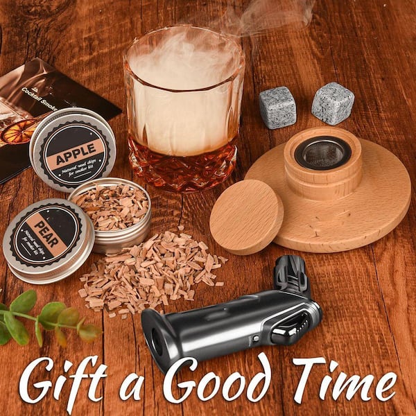 Lynzavix Cocktail Smoker Kit with Torch, Multi-Color Wood, Wood
