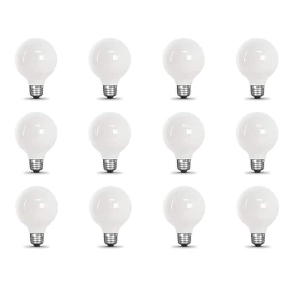 Feit Electric 60-Watt Equivalent G25 Globe Dimmable Filament White CEC Title 20 E26 LED Vintage Edison LIght Bulb, Daylight (12-Pack)