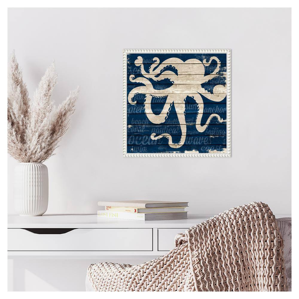 Nautical Octopus Print on Canvas with Quote, 16 x 16-in.