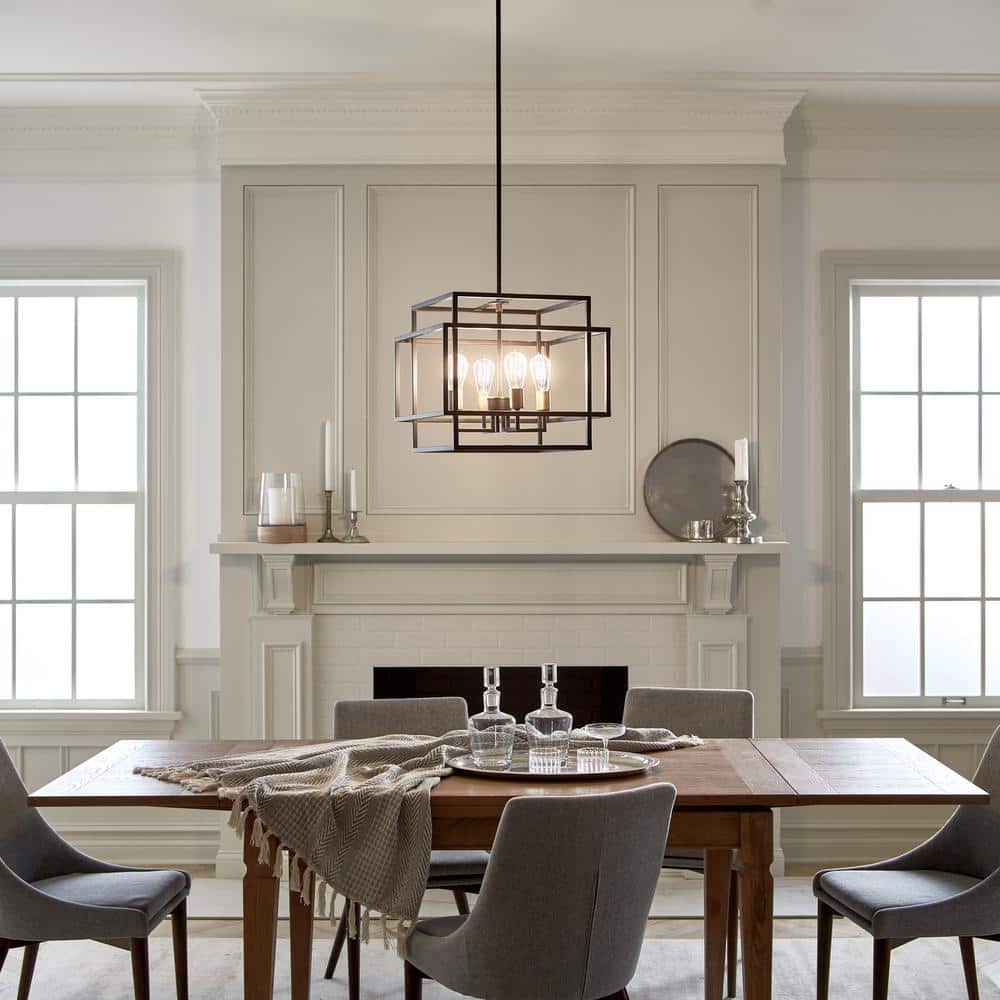 Modern Matte Black 18" Ambient 4-Light Ceiling Pendant