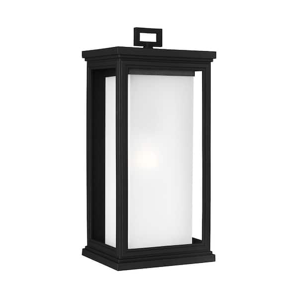 Generation Lighting Roscoe Large 1-Light Outdoor Textured Black Post Lantern