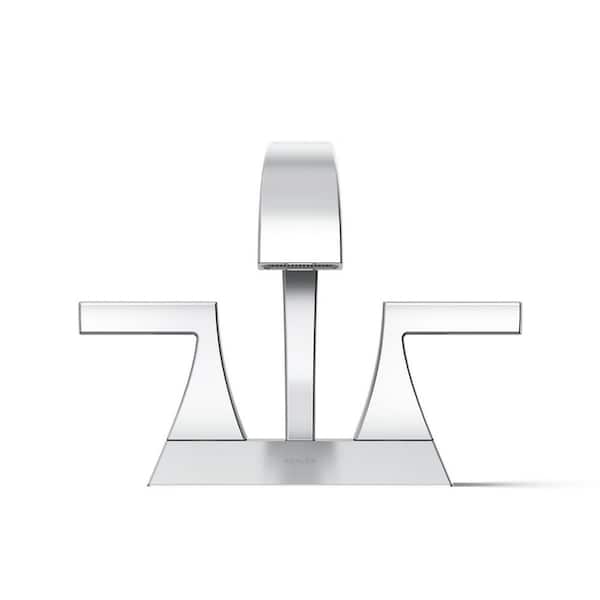 KOHLER Katun 4 in. Centerset 2-Handle Bathroom Faucet in Polished