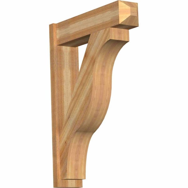 Ekena Millwork 8 in. x 44 in. x 32 in. Western Red Cedar Fuston Craftsman Rough Sawn Outlooker