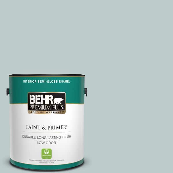 BEHR PREMIUM PLUS 1 gal. #N440-2 Urban Raincoat Semi-Gloss Enamel Low Odor Interior Paint & Primer