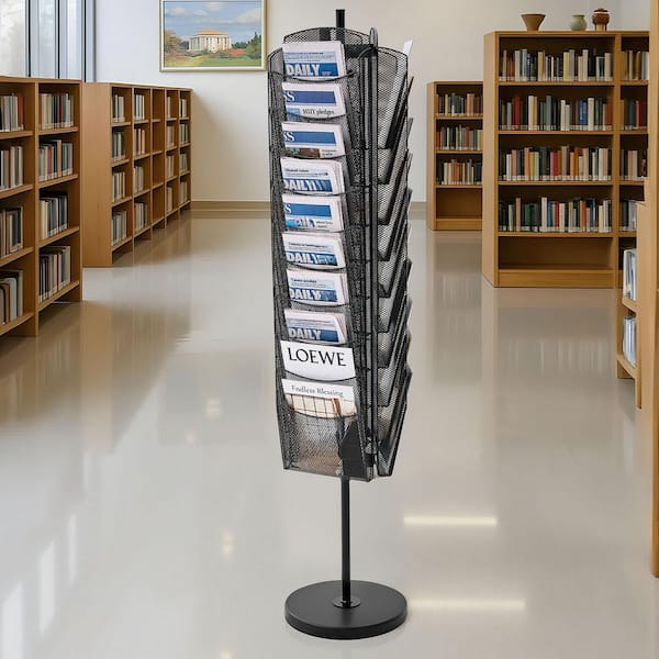 SKYSHALO 30 Pockets Rotating Brochure Display Rack, 14 in. W x