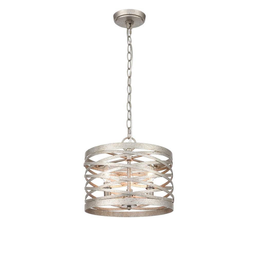 9 in. 2-Light Antique Nickel Pendant