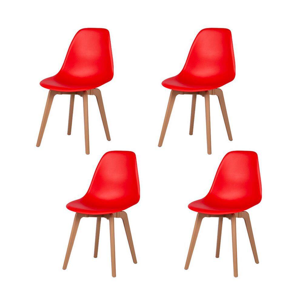 Red Plastic Armless Dining Chair Without Cushion price history on PriceWatchPro