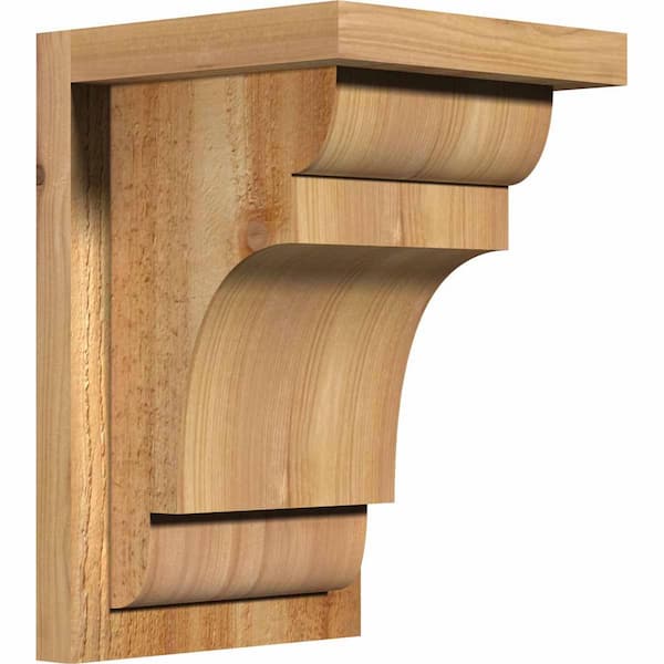 Ekena Millwork 8 in. x 8 in. x 12 in. Western Red Cedar New Brighton Rough Sawn Corbel with Backplate