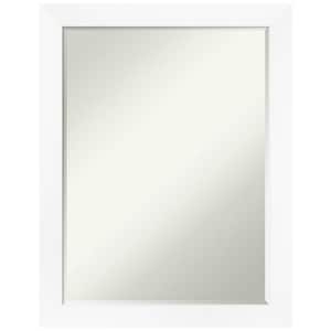 Cabinet White Narrow 21.25 in. x 27.25 in. Petite Bevel Modern Rectangle Framed Bathroom Wall Mirror in White